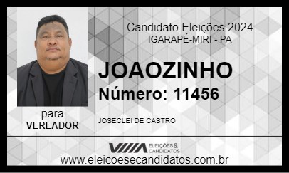 Candidato JOAOZINHO 2024 - IGARAPÉ-MIRI - Eleições