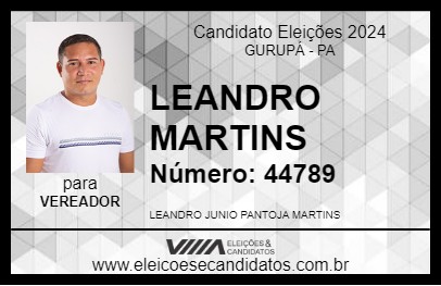 Candidato LEANDRO MARTINS 2024 - GURUPÁ - Eleições