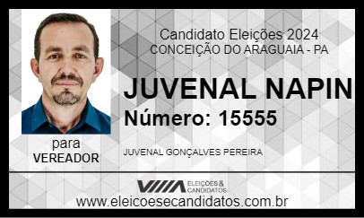 Candidato JUVENAL NAPIN 2024 - CONCEIÇÃO DO ARAGUAIA - Eleições