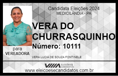 Candidato VERA DO CHURRASQUINHO 2024 - MEDICILÂNDIA - Eleições