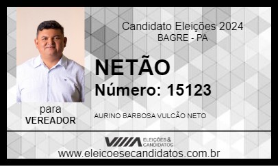 Candidato NETÃO 2024 - BAGRE - Eleições