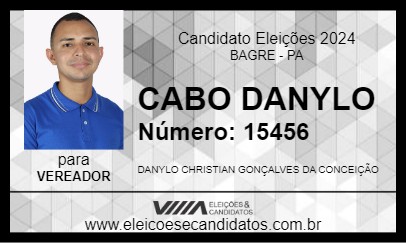 Candidato CABO DANYLO 2024 - BAGRE - Eleições