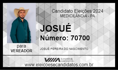 Candidato JOSUÉ 2024 - MEDICILÂNDIA - Eleições