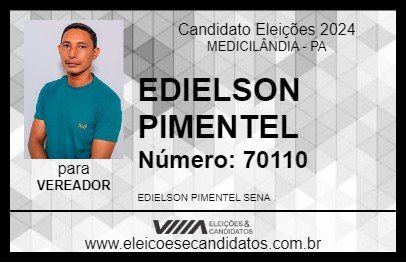 Candidato EDIELSON PIMENTEL 2024 - MEDICILÂNDIA - Eleições