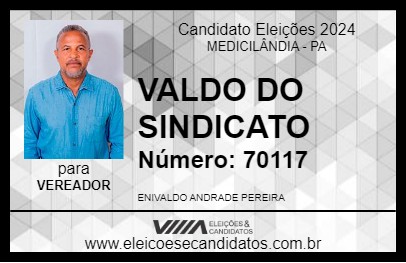 Candidato VALDO DO SINDICATO 2024 - MEDICILÂNDIA - Eleições