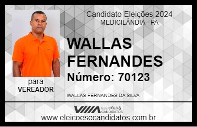 Candidato WALLAS FERNANDES 2024 - MEDICILÂNDIA - Eleições