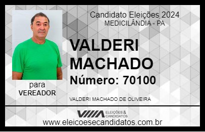 Candidato VALDERI MACHADO 2024 - MEDICILÂNDIA - Eleições