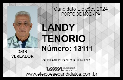 Candidato LANDY TENORIO 2024 - PORTO DE MOZ - Eleições