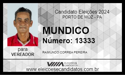 Candidato MUNDICO 2024 - PORTO DE MOZ - Eleições