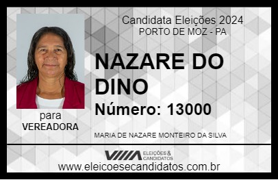 Candidato NAZARE DO DINO 2024 - PORTO DE MOZ - Eleições