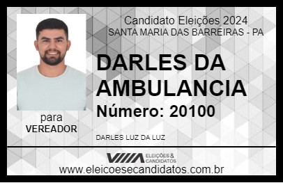 Candidato DARLES DA AMBULANCIA 2024 - SANTA MARIA DAS BARREIRAS - Eleições