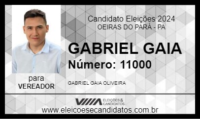 Candidato GABRIEL GAIA 2024 - OEIRAS DO PARÁ - Eleições