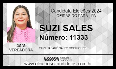 Candidato SUZI SALES 2024 - OEIRAS DO PARÁ - Eleições