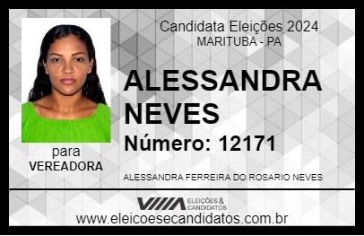 Candidato ALESSANDRA NEVES 2024 - MARITUBA - Eleições