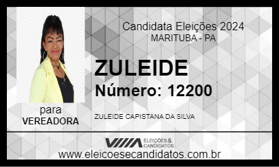 Candidato ZULEIDE 2024 - MARITUBA - Eleições