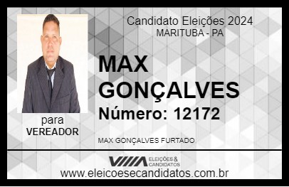 Candidato MAX GONÇALVES 2024 - MARITUBA - Eleições