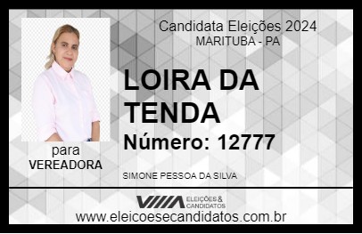 Candidato LOIRA DA TENDA 2024 - MARITUBA - Eleições