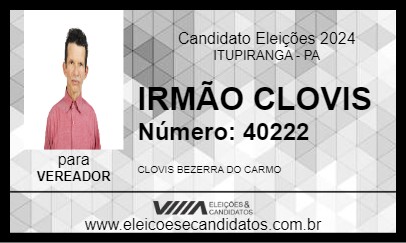 Candidato IRMÃO CLOVIS 2024 - ITUPIRANGA - Eleições