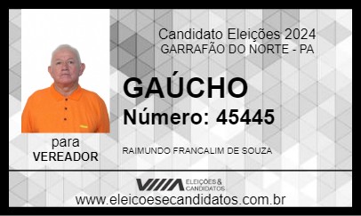 Candidato GAÚCHO 2024 - GARRAFÃO DO NORTE - Eleições