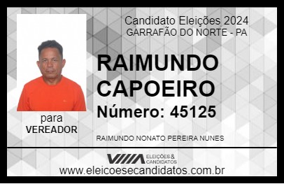 Candidato RAIMUNDO CAPOEIRO 2024 - GARRAFÃO DO NORTE - Eleições