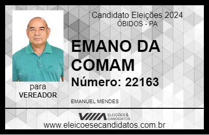 Candidato EMANO DA COMAM 2024 - ÓBIDOS - Eleições