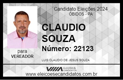 Candidato CLAUDIO SOUZA 2024 - ÓBIDOS - Eleições