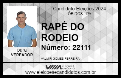 Candidato RAPÉ DO RODEIO 2024 - ÓBIDOS - Eleições