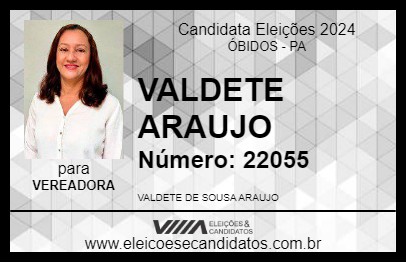 Candidato VALDETE ARAUJO 2024 - ÓBIDOS - Eleições