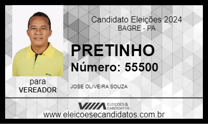 Candidato PRETINHO 2024 - BAGRE - Eleições