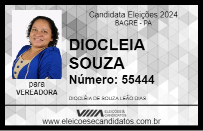 Candidato DIOCLEIA SOUZA 2024 - BAGRE - Eleições