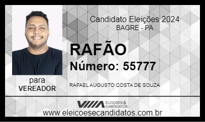 Candidato RAFÃO 2024 - BAGRE - Eleições