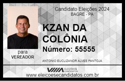 Candidato KZAN DA COLÔNIA 2024 - BAGRE - Eleições