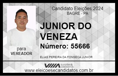 Candidato JUNIOR DO VENEZA 2024 - BAGRE - Eleições