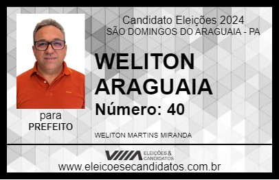 Candidato WELITON ARAGUAIA 2024 - SÃO DOMINGOS DO ARAGUAIA - Eleições