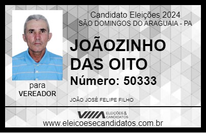 Candidato JOÃOZINHO DAS OITO 2024 - SÃO DOMINGOS DO ARAGUAIA - Eleições