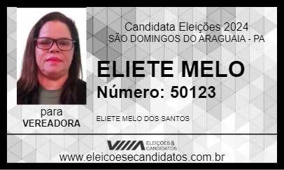 Candidato ELIETE MELO 2024 - SÃO DOMINGOS DO ARAGUAIA - Eleições