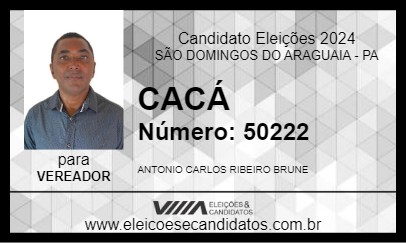 Candidato CACÁ 2024 - SÃO DOMINGOS DO ARAGUAIA - Eleições