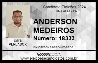 Candidato ANDERSON MEDEIROS 2024 - TERRA ALTA - Eleições