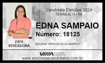 Candidato EDNA SAMPAIO 2024 - TERRA ALTA - Eleições