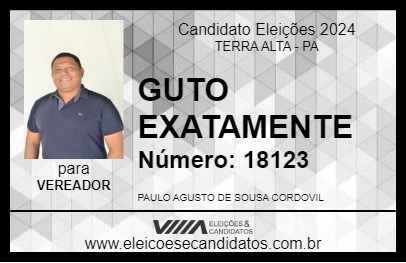 Candidato GUTO EXATAMENTE 2024 - TERRA ALTA - Eleições