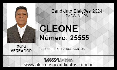 Candidato CLEONE 2024 - PACAJÁ - Eleições