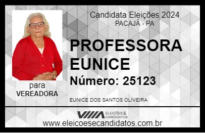 Candidato PROFESSORA EUNICE 2024 - PACAJÁ - Eleições