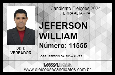 Candidato JEFERSON WILLIAM 2024 - TERRA ALTA - Eleições