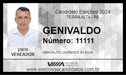 Candidato GENIVALDO 2024 - TERRA ALTA - Eleições