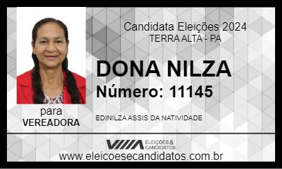 Candidato DONA NILZA 2024 - TERRA ALTA - Eleições