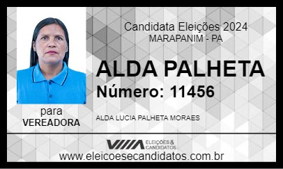 Candidato ALDA PALHETA 2024 - MARAPANIM - Eleições