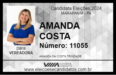 Candidato AMANDA COSTA 2024 - MARAPANIM - Eleições