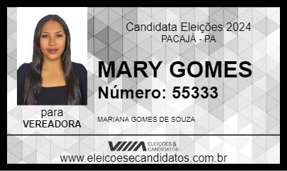 Candidato MARY GOMES 2024 - PACAJÁ - Eleições