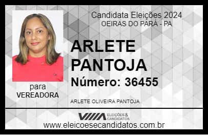 Candidato ARLETE PANTOJA 2024 - OEIRAS DO PARÁ - Eleições