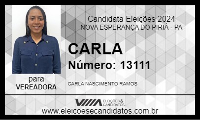 Candidato CARLA 2024 - NOVA ESPERANÇA DO PIRIÁ - Eleições